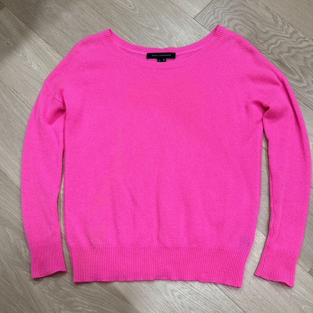 SKULL CASHMERE (XS) Pink Skull Sweater Soft Luxury Knit - Picture 5 of 13